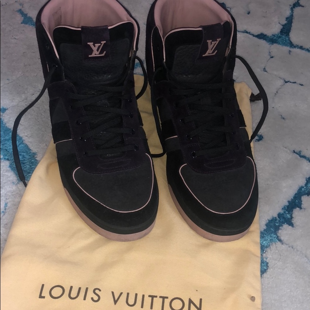Louis Vuitton high top all Suede sneakers